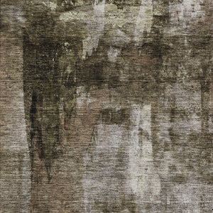 Homeroots 3' Stylish Brown Black And Beige Abstract Washable Area Rug For Indoor And Outdoor Spaces 3' X 5' Polyester 603155