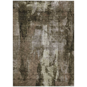 HomeRoots 5' Abstract Washable Indoor Outdoor Area Rug in Brown, Black & Beige - Durable & Stylish Design 5' X 8' 603156