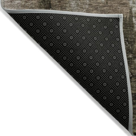 Homeroots 3' Stylish Brown Black And Beige Abstract Washable Area Rug For Indoor And Outdoor Spaces 8' Round Polyester 603157