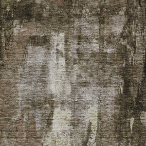 Homeroots 3' Stylish Brown Black And Beige Abstract Washable Area Rug For Indoor And Outdoor Spaces 8' X 10' Polyester 603158