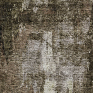 Homeroots 3' Stylish Brown Black And Beige Abstract Washable Area Rug For Indoor And Outdoor Spaces 9' X 12' Polyester 603159