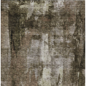 Homeroots 3' Stylish Brown Black And Beige Abstract Washable Area Rug For Indoor And Outdoor Spaces 10' X 14' Polyester 603160