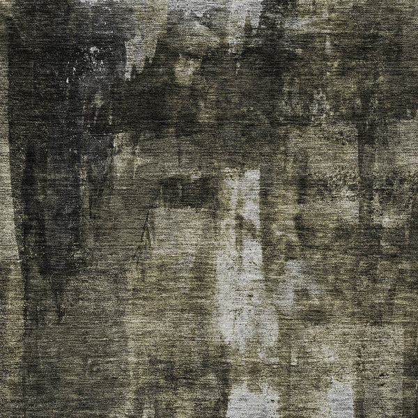 Homeroots 3' Stylish Brown Black And Beige Abstract Washable Area Rug For Indoor And Outdoor Spaces 3' X 5' Polyester 603161