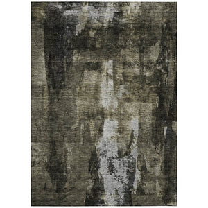 HomeRoots 5' Charcoal and Black Abstract Area Rug – Modern, Machine Washable, Durable for Indoor/Outdoor Use 5' X 8' 603162