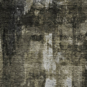 Homeroots 3' Stylish Brown Black And Beige Abstract Washable Area Rug For Indoor And Outdoor Spaces 8' X 10' Polyester 603164