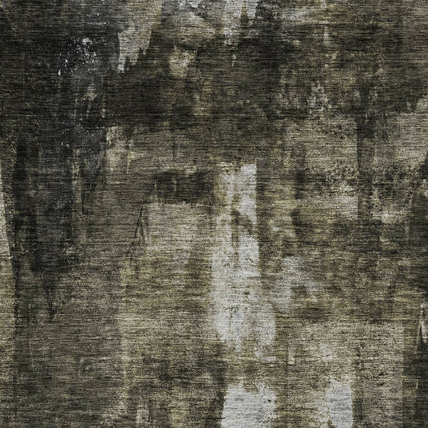 Homeroots 3' Stylish Brown Black And Beige Abstract Washable Area Rug For Indoor And Outdoor Spaces 8' X 10' Polyester 603164