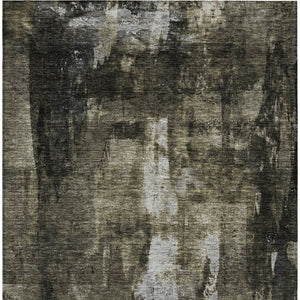 Homeroots 3' Stylish Brown Black And Beige Abstract Washable Area Rug For Indoor And Outdoor Spaces 10' X 14' Polyester 603166