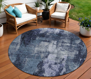 Homeroots 3' Stylish Brown Black And Beige Abstract Washable Area Rug For Indoor And Outdoor Spaces 8' Round Polyester 603169