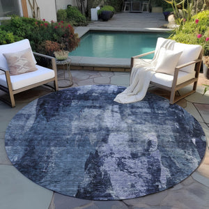 Homeroots 3' Stylish Brown Black And Beige Abstract Washable Area Rug For Indoor And Outdoor Spaces 8' Round Polyester 603169