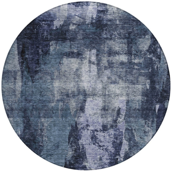 Homeroots 3' Stylish Brown Black And Beige Abstract Washable Area Rug For Indoor And Outdoor Spaces 8' Round Polyester 603169