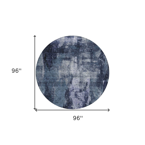 Homeroots 3' Stylish Brown Black And Beige Abstract Washable Area Rug For Indoor And Outdoor Spaces 8' Round Polyester 603169