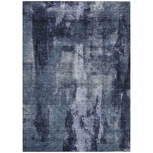 HomeRoots 5' Navy Blue, Black & Gray Abstract Area Rug - Durable Indoor/Outdoor Design for Modern Spaces 8' X 10' 603170