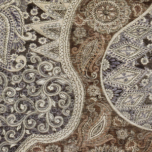 Homeroots 3' Brown Beige Tan Floral Medallion Washable Area Rug For Indoor Outdoor Spaces, Durable & Stylish 3' X 5' Polyester 603173