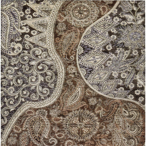 Homeroots 3' Brown Beige Tan Floral Medallion Washable Area Rug For Indoor Outdoor Spaces, Durable & Stylish 5' X 8' Polyester 603174