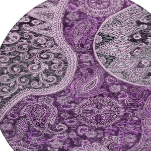 Homeroots 3' Brown Beige Tan Floral Medallion Washable Area Rug For Indoor Outdoor Spaces, Durable & Stylish 8' Round Polyester 603193