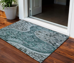 Homeroots 3' Brown Beige Tan Floral Medallion Washable Area Rug For Indoor Outdoor Spaces, Durable & Stylish 3' X 5' Polyester 603197