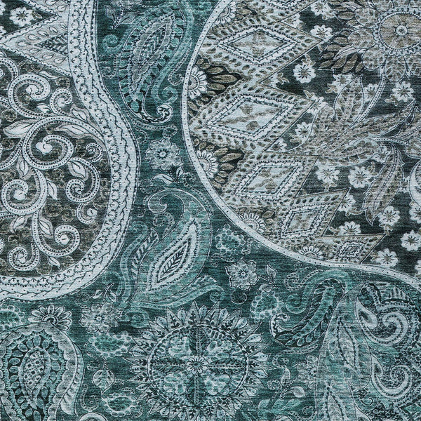 Homeroots 3' Brown Beige Tan Floral Medallion Washable Area Rug For Indoor Outdoor Spaces, Durable & Stylish 5' X 8' Polyester 603198