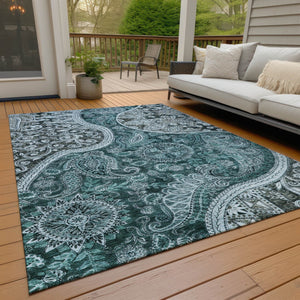 Homeroots 3' Brown Beige Tan Floral Medallion Washable Area Rug For Indoor Outdoor Spaces, Durable & Stylish 10' X 14' Polyester 603202