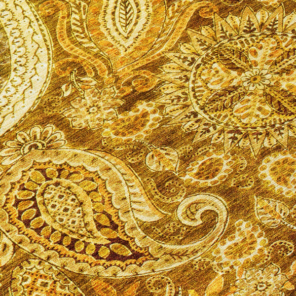 Homeroots 3' Brown Beige Tan Floral Medallion Washable Area Rug For Indoor Outdoor Spaces, Durable & Stylish 3' X 5' Polyester 603203