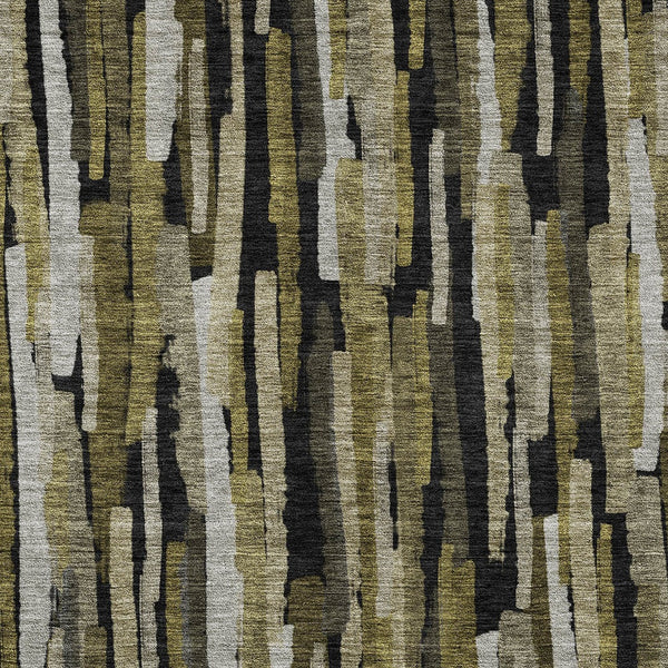 Homeroots 3'' Striped Washable Indoor Outdoor Area Rug - Durable, Stain Resistant, Perfect For High Traffic Spaces 3' X 5' Polyester 603209