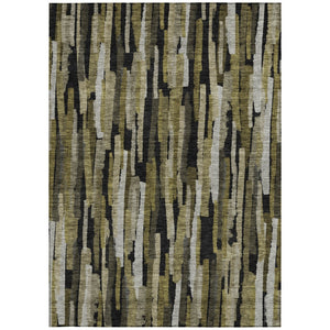 Homeroots 3'' Striped Washable Indoor Outdoor Area Rug - Durable, Stain Resistant, Perfect For High Traffic Spaces 9' X 12' Polyester 603213