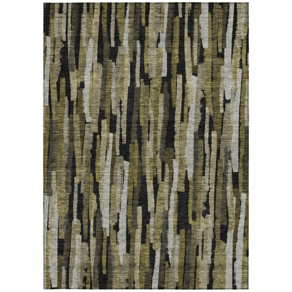 Homeroots 3'' Striped Washable Indoor Outdoor Area Rug - Durable, Stain Resistant, Perfect For High Traffic Spaces 9' X 12' Polyester 603213