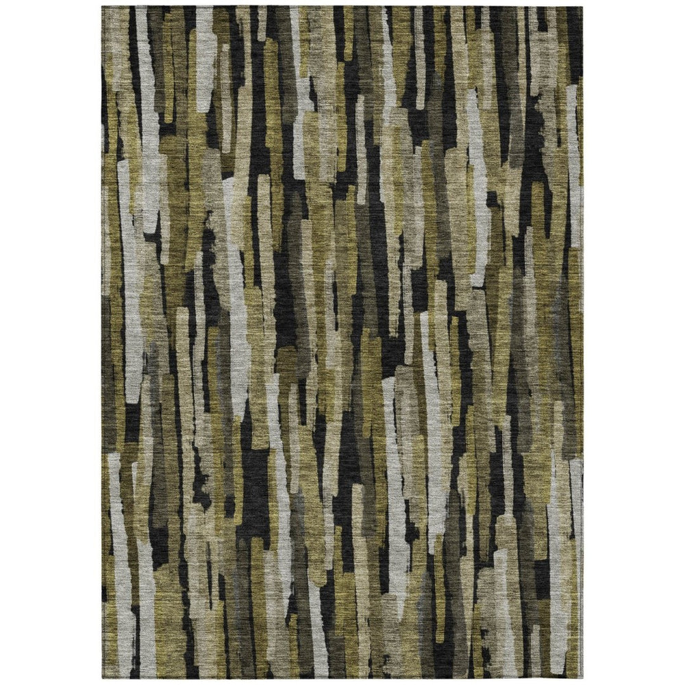 HomeRoots 9' X 12' Stylish Striped Washable Area Rug – Durable, Water-Resistant for Indoor & Outdoor Use! 603213
