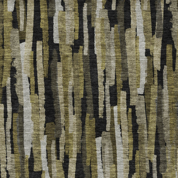 Homeroots 3'' Striped Washable Indoor Outdoor Area Rug - Durable, Stain Resistant, Perfect For High Traffic Spaces 9' X 12' Polyester 603213