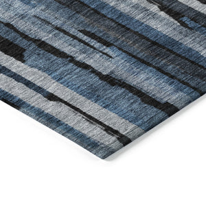 Homeroots 3'' Striped Washable Indoor Outdoor Area Rug - Durable, Stain Resistant, Perfect For High Traffic Spaces 5' X 8' Polyester 603216