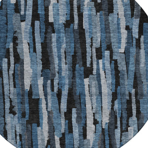 Homeroots 3'' Striped Washable Indoor Outdoor Area Rug - Durable, Stain Resistant, Perfect For High Traffic Spaces 8' Round Polyester 603217