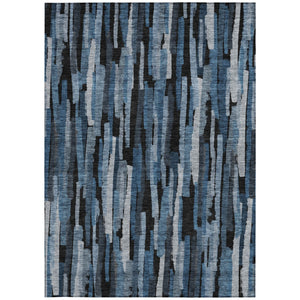 Homeroots 3'' Striped Washable Indoor Outdoor Area Rug - Durable, Stain Resistant, Perfect For High Traffic Spaces 8' X 10' Polyester 603218
