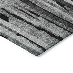 Homeroots 3'' Striped Washable Indoor Outdoor Area Rug - Durable, Stain Resistant, Perfect For High Traffic Spaces 3' X 5' Polyester 603221