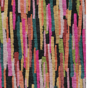 Homeroots 3'' Striped Washable Indoor Outdoor Area Rug - Durable, Stain Resistant, Perfect For High Traffic Spaces 9' X 12' Polyester 603231