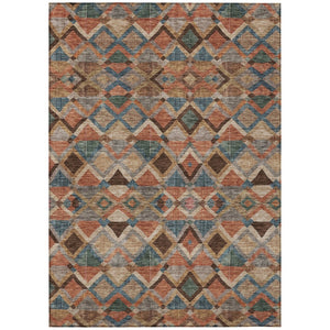 HomeRoots 5' Modern Geometric Area Rug in Brown, Gray, and Tan - Versatile, Durable, and Washable for Easy Care 10' X 14' 603238