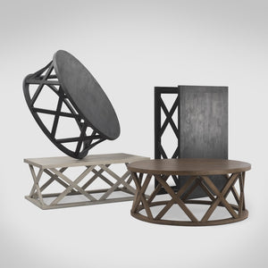 Homeroots 48" Off White Solid Wood Distressed Coffee Table With Geometric Base – Rustic Elegance For Any Room   603247