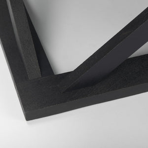 Homeroots 48" Black Solid Wood Coffee Table With Geometric Lattice Base - Stylish Accent For Any Living Room   603248