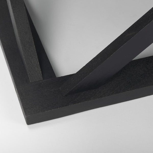 Homeroots 48" Black Solid Wood Coffee Table With Geometric Lattice Base - Stylish Accent For Any Living Room   603248