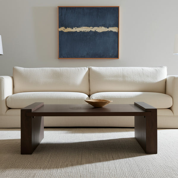 Homeroots 48" Dark Brown Solid Wood Sled Coffee Table – Stylish Centerpiece For Living Room, Office & More!   603249