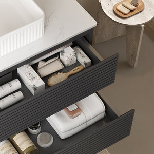 English Elm Vedo/veno 36 Inch Wall Mounted Plywood Bathroom Vanity Cabinet Matte Gray Modern W2615P200124