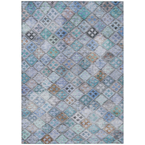 Homeroots 3' Geometric Blue Purple And Gray Washable Area Rug For Indoor And Outdoor Spaces, Durable Design 10' X 14' Polyester 603256