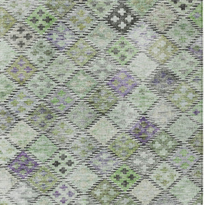 Homeroots 3' Geometric Blue Purple And Gray Washable Area Rug For Indoor And Outdoor Spaces, Durable Design 3' X 5' Polyester 603257