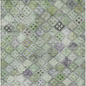 Homeroots 3' Geometric Blue Purple And Gray Washable Area Rug For Indoor And Outdoor Spaces, Durable Design 5' X 8' Polyester 603258