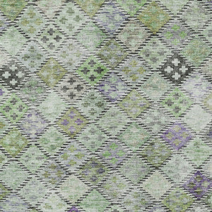 Homeroots 3' Geometric Blue Purple And Gray Washable Area Rug For Indoor And Outdoor Spaces, Durable Design 5' X 8' Polyester 603258