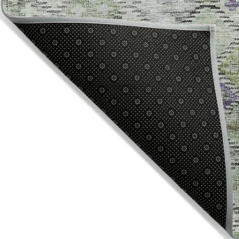 Homeroots 3' Geometric Blue Purple And Gray Washable Area Rug For Indoor And Outdoor Spaces, Durable Design 8' Round Polyester 603259