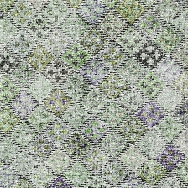 Homeroots 3' Geometric Blue Purple And Gray Washable Area Rug For Indoor And Outdoor Spaces, Durable Design 8' X 10' Polyester 603260