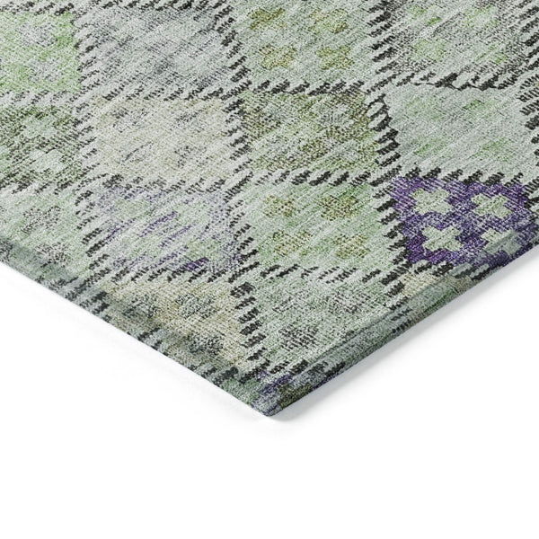 Homeroots 3' Geometric Blue Purple And Gray Washable Area Rug For Indoor And Outdoor Spaces, Durable Design 9' X 12' Polyester 603261
