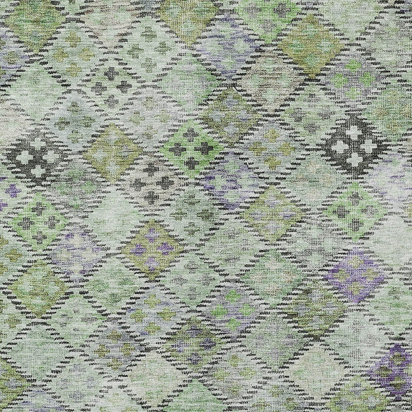 Homeroots 3' Geometric Blue Purple And Gray Washable Area Rug For Indoor And Outdoor Spaces, Durable Design 9' X 12' Polyester 603261