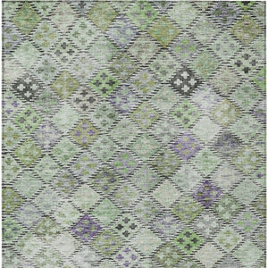 Homeroots 3' Geometric Blue Purple And Gray Washable Area Rug For Indoor And Outdoor Spaces, Durable Design 10' X 14' Polyester 603262