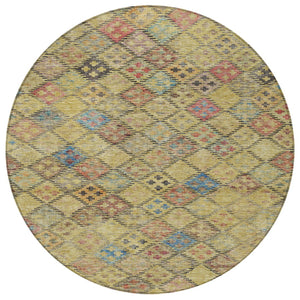 Homeroots 3' Geometric Blue Purple And Gray Washable Area Rug For Indoor And Outdoor Spaces, Durable Design 8' Round Polyester 603265