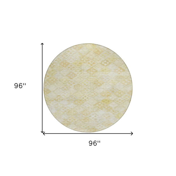 Homeroots 3' Geometric Blue Purple And Gray Washable Area Rug For Indoor And Outdoor Spaces, Durable Design 8' Round Polyester 603271